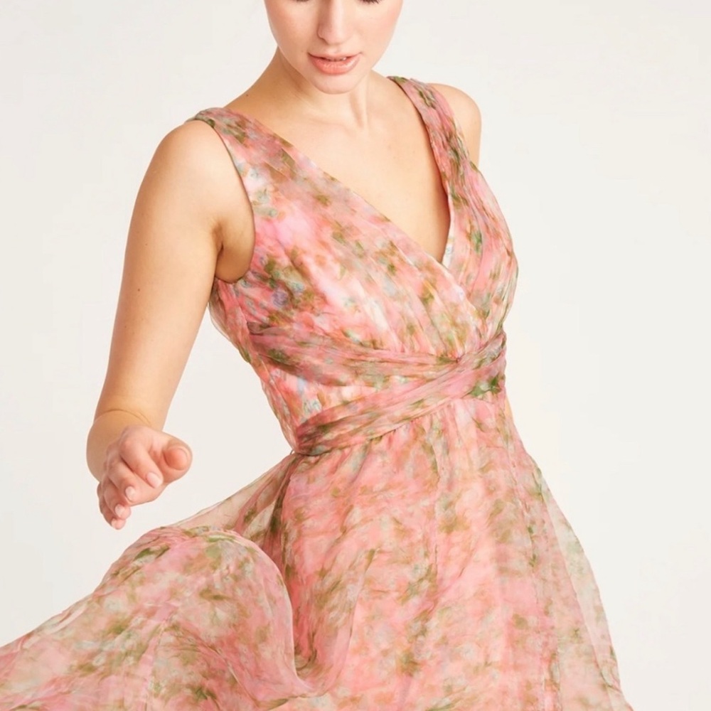 Theia V Neck Tea Length Gown - Connor style. New with tag!